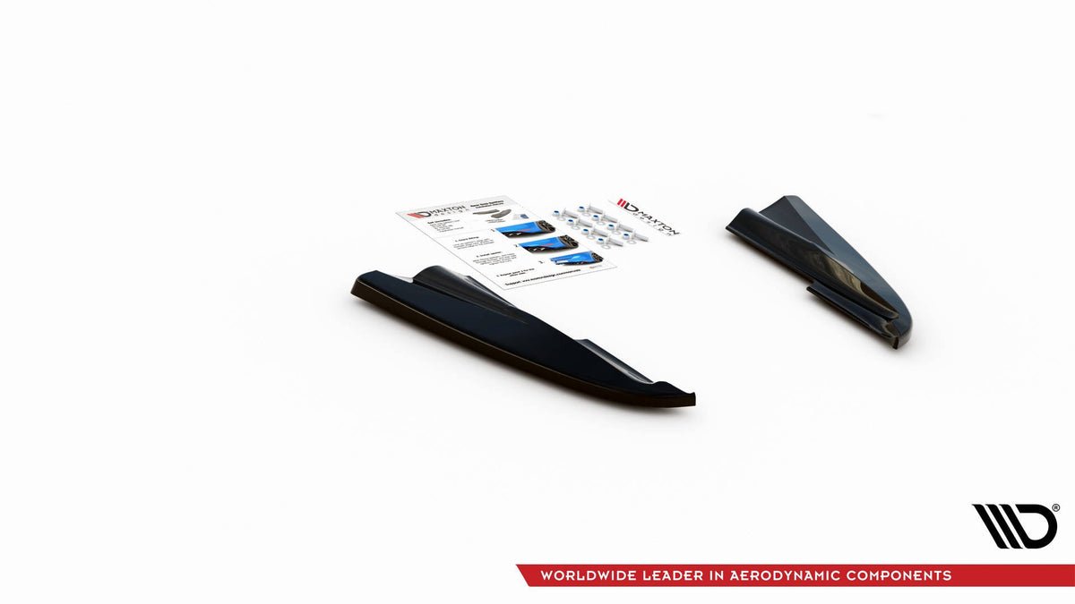 Heck Ansatz Flaps Diffusor passend für Volvo S60 R-Design Mk2 Facelift schwarz Hochglanz – Ansicht 4