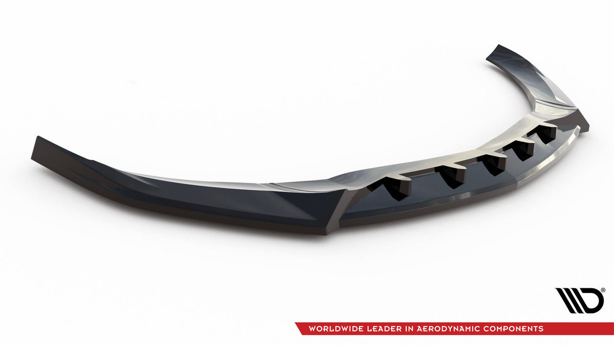 Street+ Spoilerlippe Front Ansatz V.2 passend für Mercedes-Benz A AMG-Line W176 Facelift schwarz Hochglanz – Ansicht 5