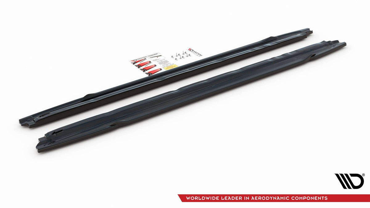 Street+ Seitenschweller Leisten passend für V.1 passend für Audi S3 / A3 S-Line Sportback / Limousine 8Y / 8Y Facelift schwarz Hochglanz – Ansicht 5