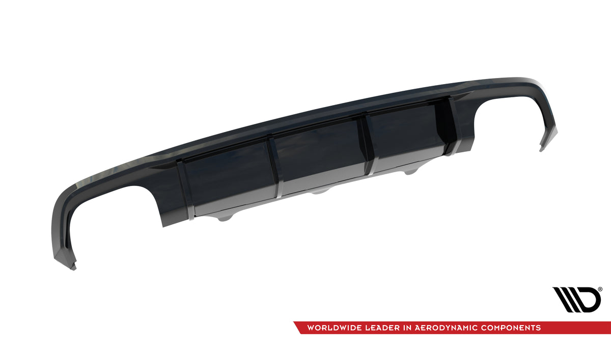 Diffusor Heck Ansatz passend für Audi S6 Avant C7  schwarz Hochglanz – Ansicht 4