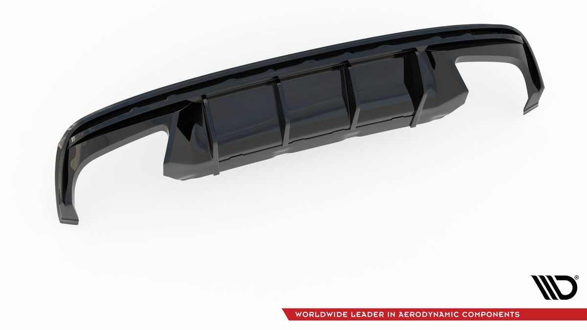 Diffusor Heck Ansatz passend für Skoda Octavia RS Liftback / Combi Mk4 Facelift schwarz Hochglanz – Ansicht 5