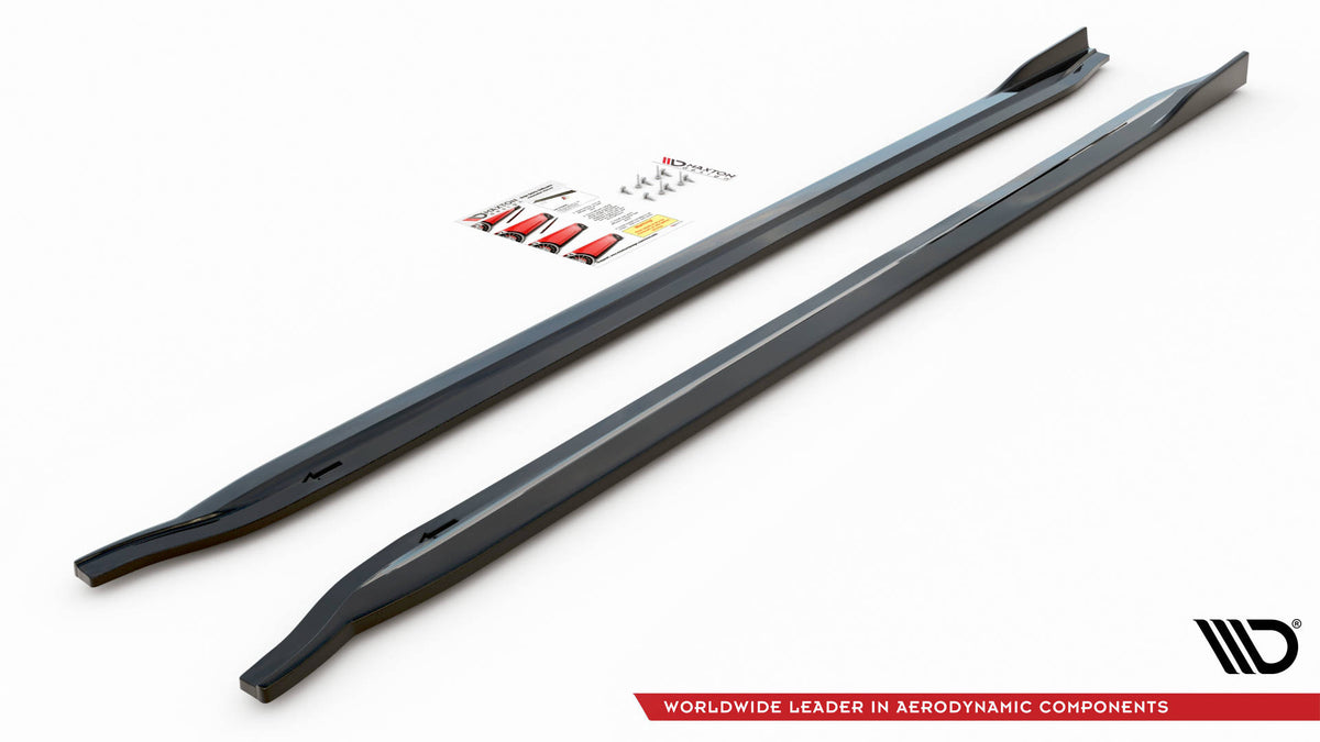 Street+ Seitenschweller Leisten V.2 passend für BMW M3 Limousine / Touring G80 / G81 schwarz Hochglanz – Ansicht 6