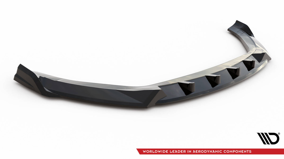 Street+ Spoilerlippe Front Ansatz V.1 passend für Hyundai Kona N Mk1 schwarz Hochglanz – Ansicht 5