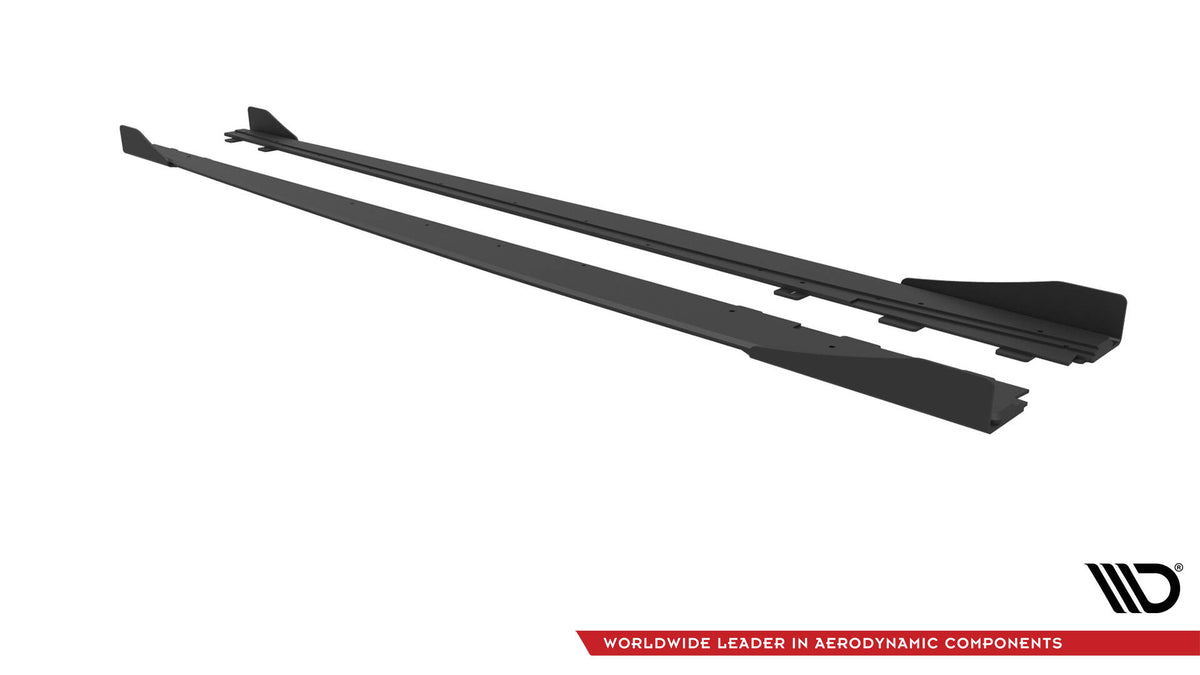 Street Pro Street+ Seitenschweller Leisten + Flaps passend für Audi S3 / A3 S-Line Limousine 8V schwarz Hochglanz – Ansicht 6