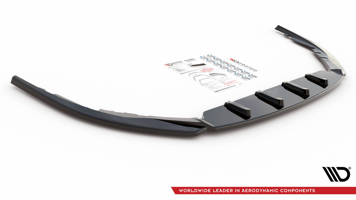 Street+ Spoilerlippe Front Ansatz V.2 passend für Toyota Avensis Mk3 Facelift schwarz Hochglanz – Ansicht 4