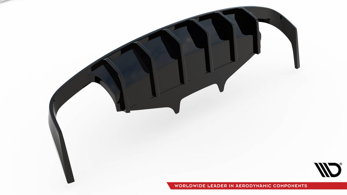 Diffusor Heck Ansatz passend für Porsche Macan Mk1  schwarz Hochglanz – Ansicht 6