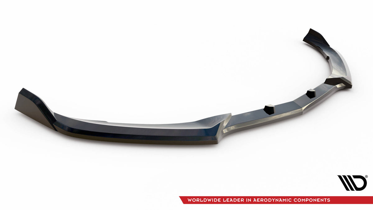 Street+ Spoilerlippe Front Ansatz V.2 passend für Mercedes-AMG C63 Limousine / Kombi W205 Facelift schwarz Hochglanz – Ansicht 5