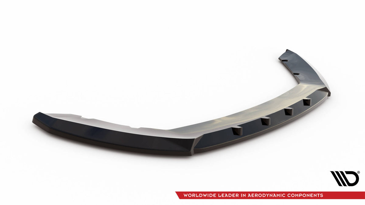 Street+ Spoilerlippe Front Ansatz V.1 passend für Seat Leon Mk3 Facelift schwarz Hochglanz – Ansicht 5