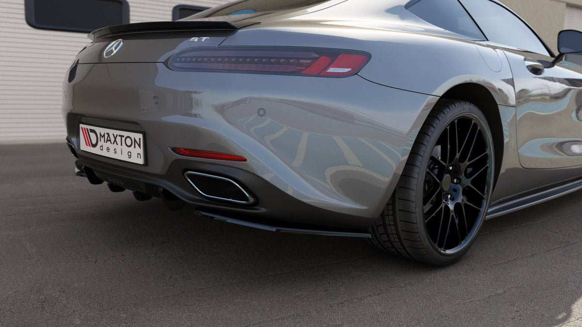 Heck Ansatz Flaps Diffusor passend für Mercedes-AMG GT / GT S C190 Facelift schwarz Hochglanz – Ansicht 3