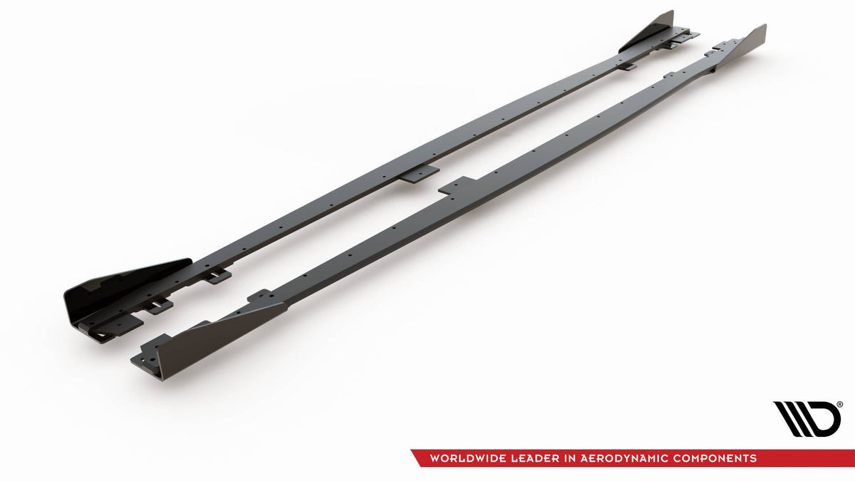 Street Pro Street+ Seitenschweller Leisten V.2 passend für + Flaps passend für BMW 1er F20 M135i / M140i / M-Paket  schwarz Hochglanz – Ansicht 6