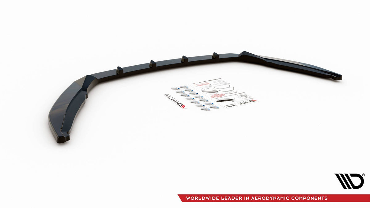 Street+ Spoilerlippe Front Ansatz V.1 passend für Skoda Octavia Mk3 Facelift schwarz Hochglanz – Ansicht 5