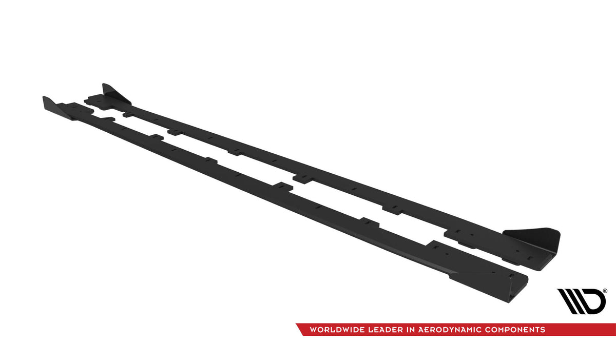 Street Pro Street+ Seitenschweller Leisten + Flaps passend für Subaru WRX STI Mk1 schwarz Hochglanz – Ansicht 6