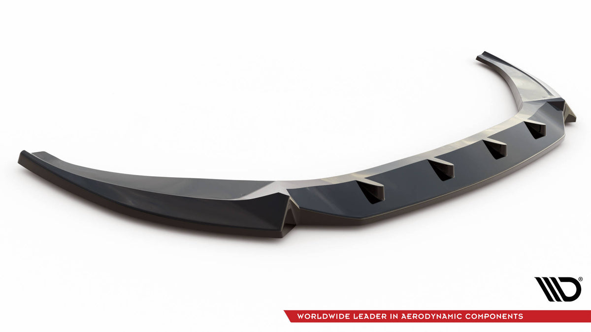 Street+ Spoilerlippe Front Ansatz V.2 passend für Audi A6 C8 schwarz Hochglanz – Ansicht 5