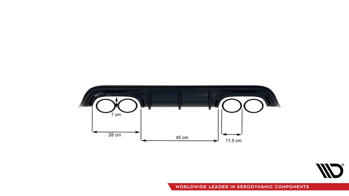 Diffusor Heck Ansatz passend für Mercedes-Benz CLK W209 schwarz Hochglanz – Ansicht 7