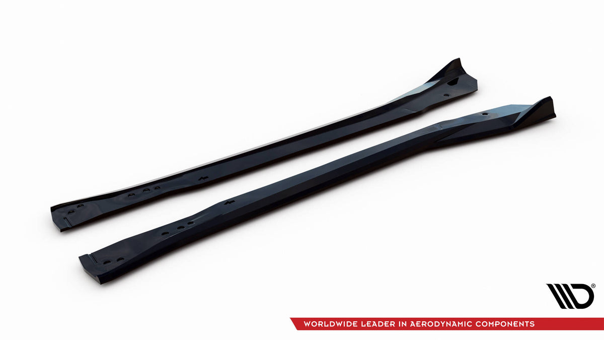 Street+ Seitenschweller Leisten passend für Chevrolet Corvette Z06 C7 schwarz Hochglanz – Ansicht 5