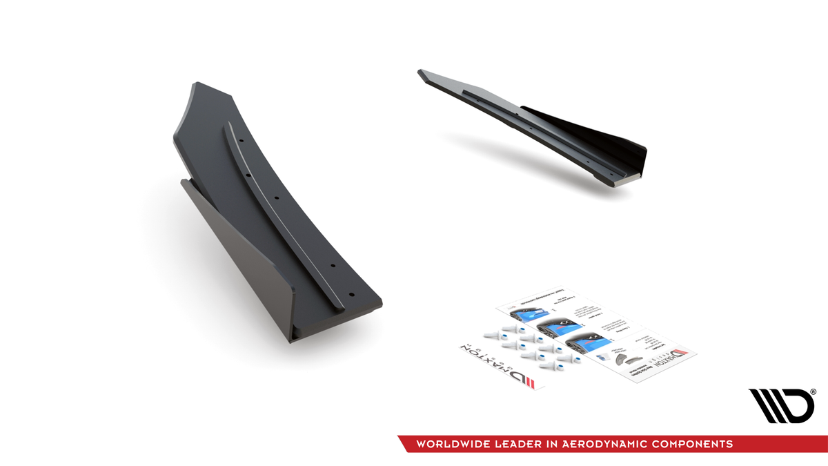 Street Pro Heck Ansatz Flaps Diffusor + Flaps passend für Mercedes-AMG C43 Coupe C205 schwarz Hochglanz – Ansicht 7