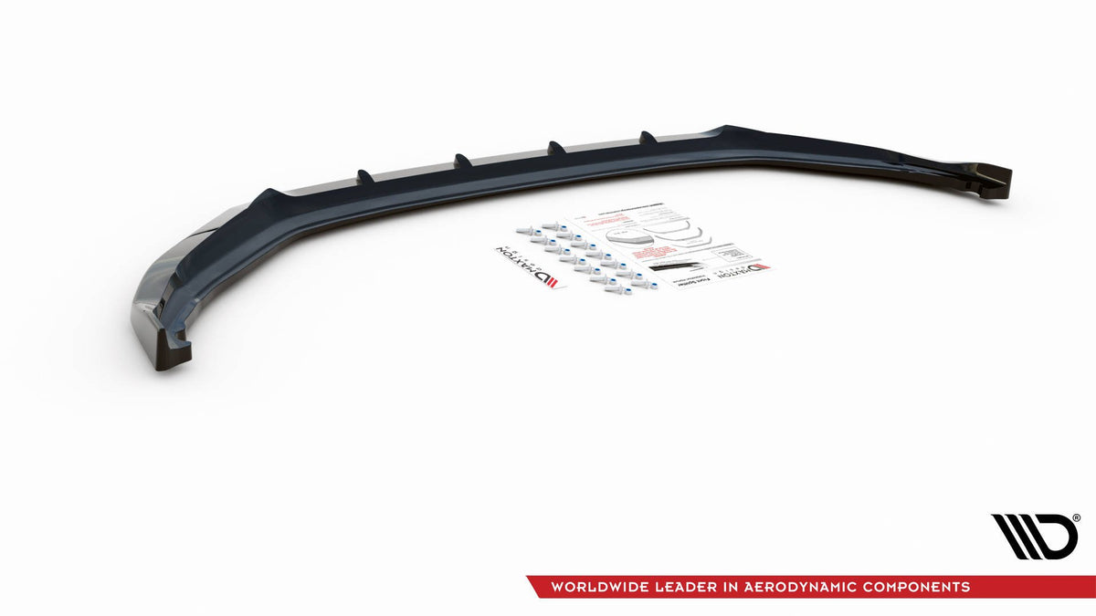 Street+ Spoilerlippe Front Ansatz V.2 passend für Skoda Kamiq Mk1 schwarz Hochglanz – Ansicht 8