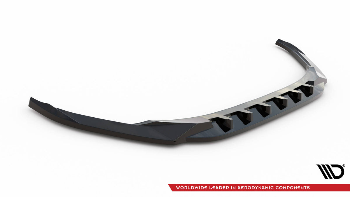 Street+ Spoilerlippe Front Ansatz V.1 passend für Audi A3 8Y schwarz Hochglanz – Ansicht 5