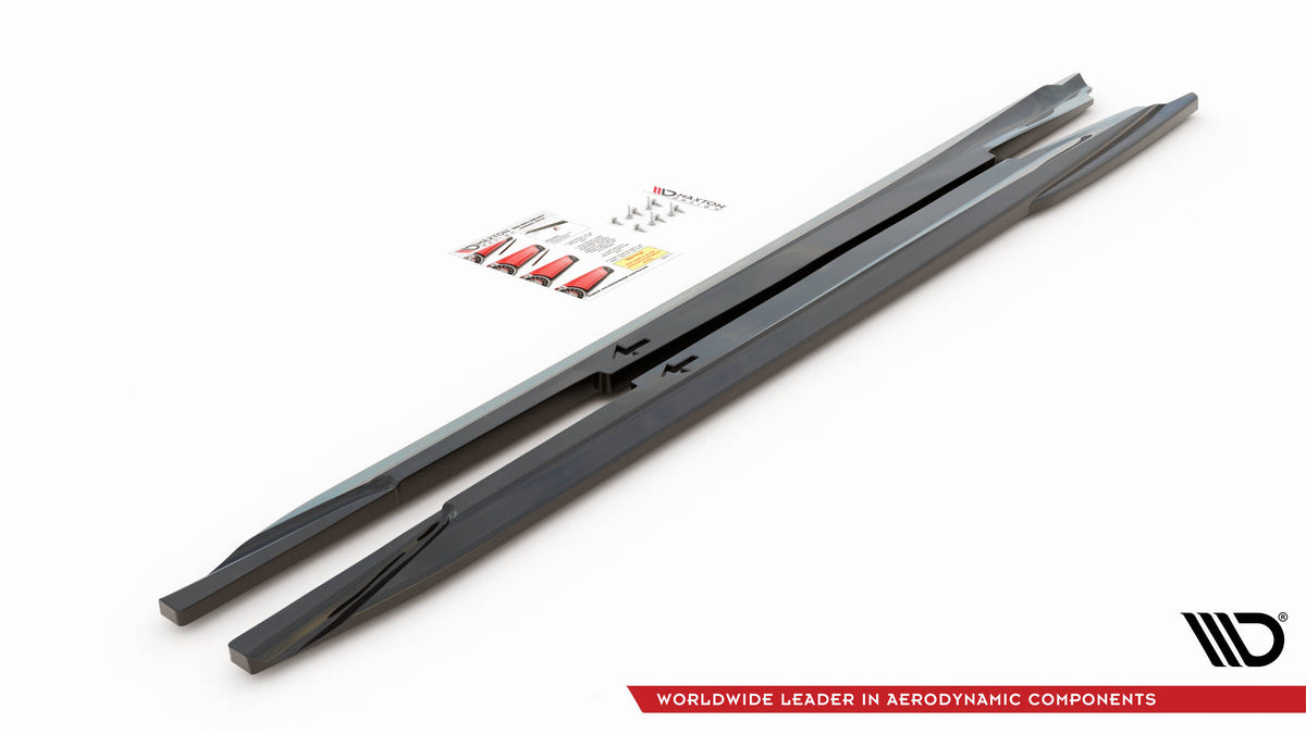Street+ Seitenschweller Leisten passend für Infiniti Q60 S Mk2 schwarz Hochglanz – Ansicht 6
