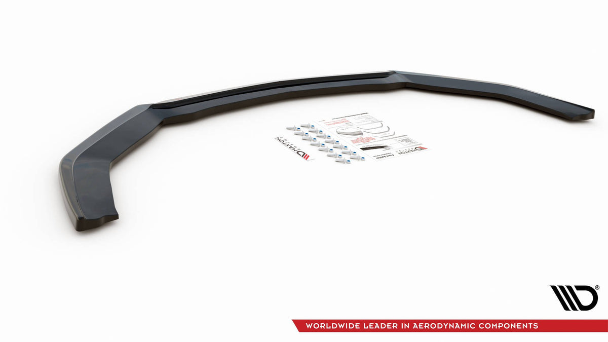 Street+ Spoilerlippe Front Ansatz V.1 passend für Ford Mustang Mk. 6 Facelift schwarz Hochglanz – Ansicht 4