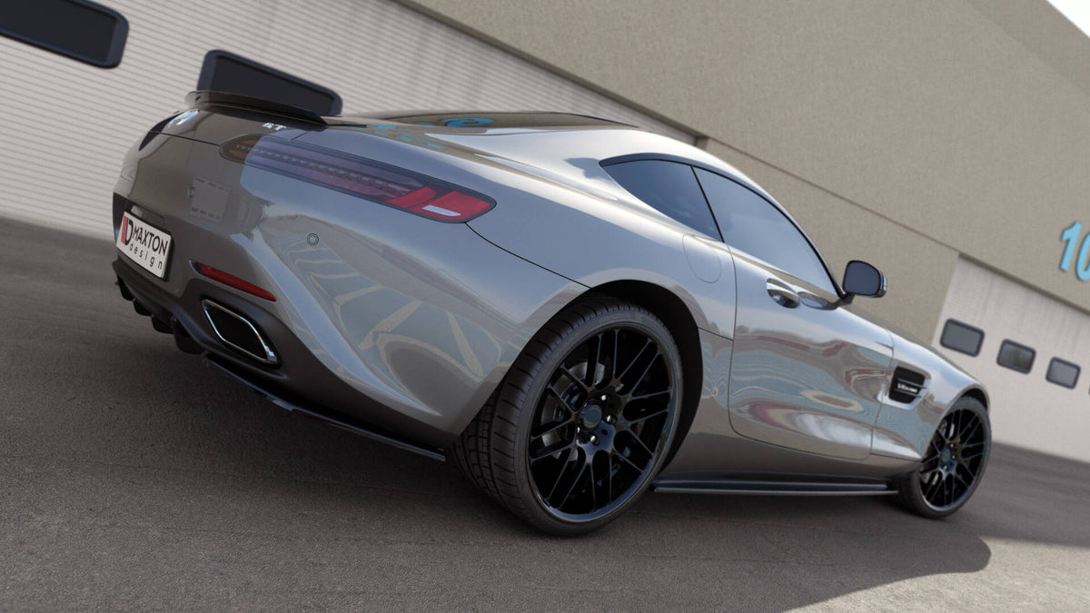 Heck Ansatz Flaps Diffusor passend für Mercedes-AMG GT / GT S C190 Facelift schwarz Hochglanz – Ansicht 5