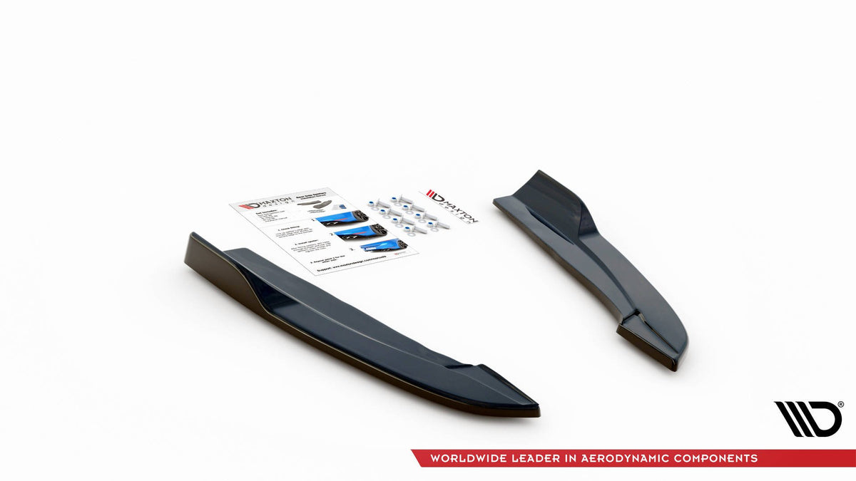 Heck Ansatz Flaps Diffusor V.4 passend für (Für heckansatz v.1)  Ford Focus ST-Line Kombi Mk4 schwarz Hochglanz – Ansicht 5