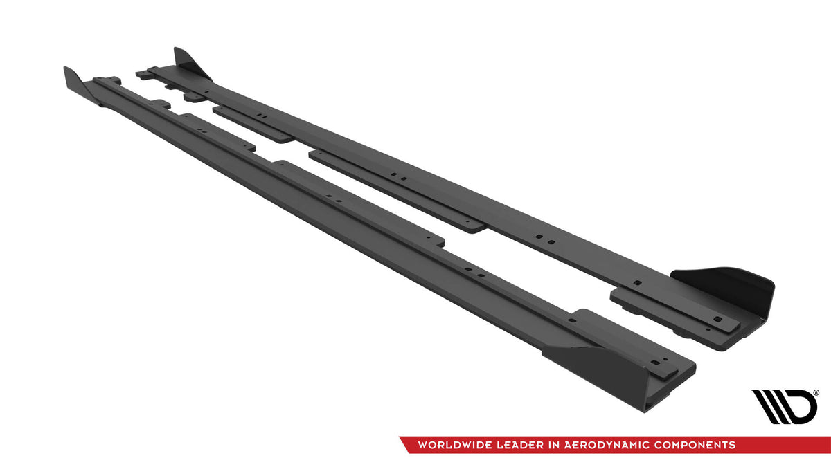 Street Pro Street+ Seitenschweller Leisten + Flaps passend für Ford Fiesta  ST / ST-Line Mk8 schwarz Hochglanz – Ansicht 5