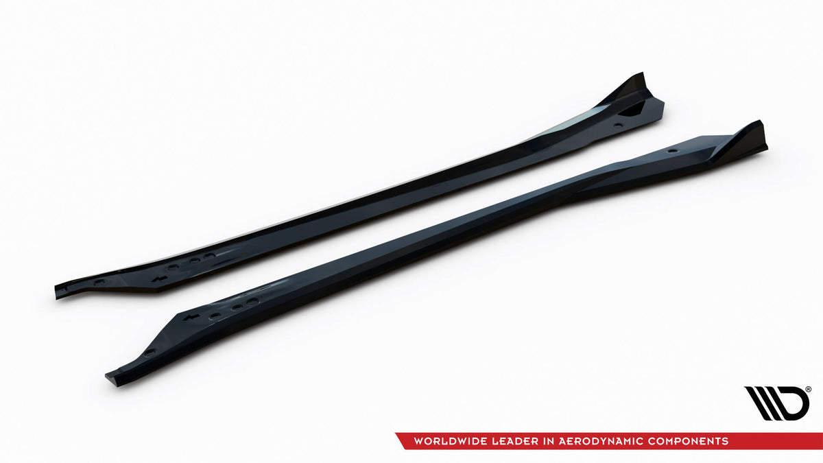 Street+ Seitenschweller Leisten V.2 passend für Chevrolet Corvette Stingray C7 schwarz Hochglanz – Ansicht 5