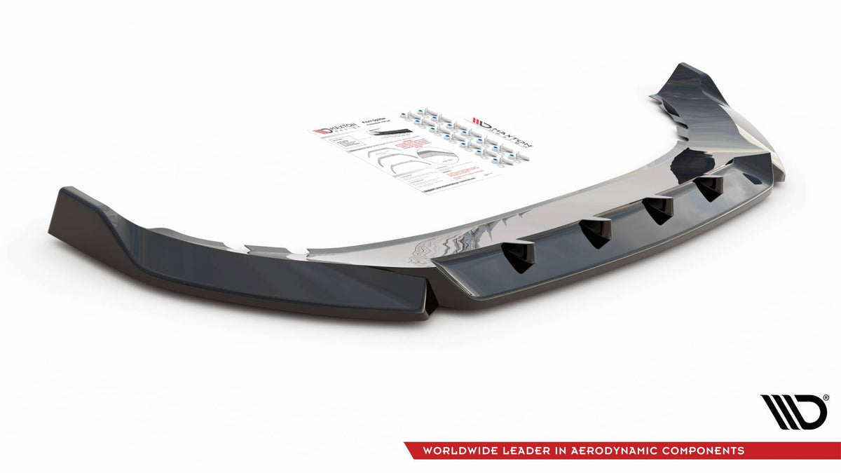 Street+ Spoilerlippe Front Ansatz V.1 passend für Cupra Ateca Mk1 schwarz Hochglanz – Ansicht 7