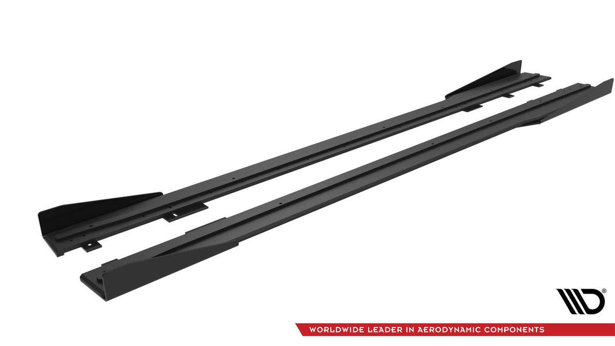 Street Pro Street+ Seitenschweller Leisten + Flaps passend für Ford Mustang Dark Horse Mk7 schwarz Hochglanz – Ansicht 6