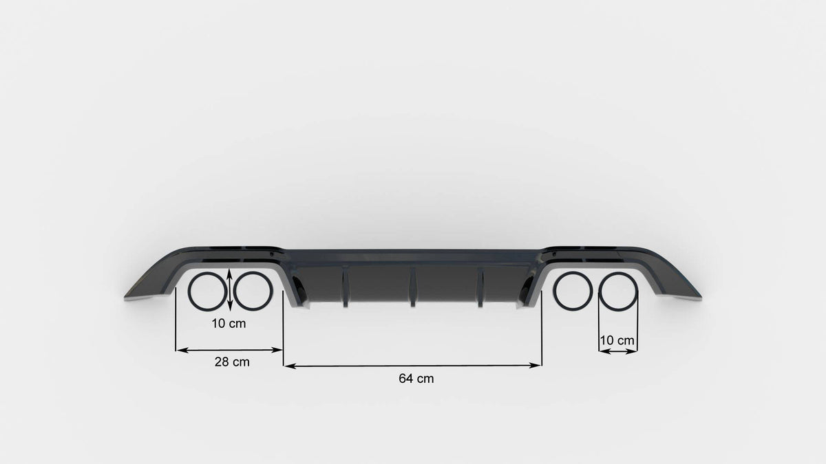 Diffusor Heck Ansatz passend für VW Golf R Mk7 schwarz Hochglanz – Ansicht 5