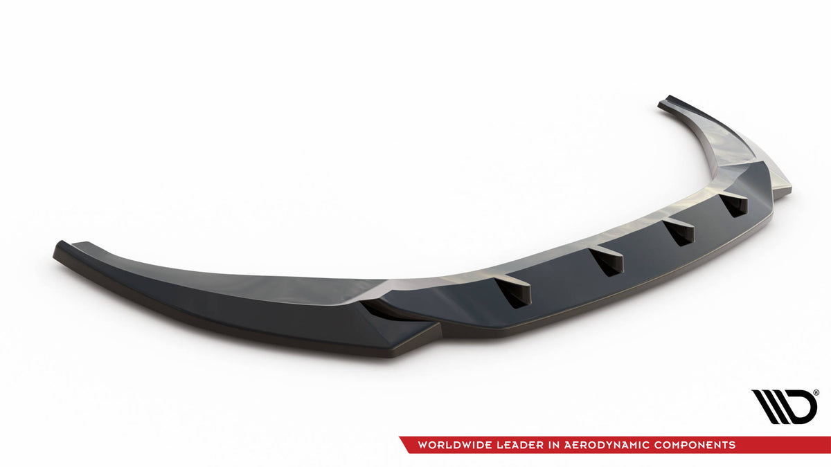 Street+ Spoilerlippe Front Ansatz V.1 passend für Audi A6 C8 schwarz Hochglanz – Ansicht 5
