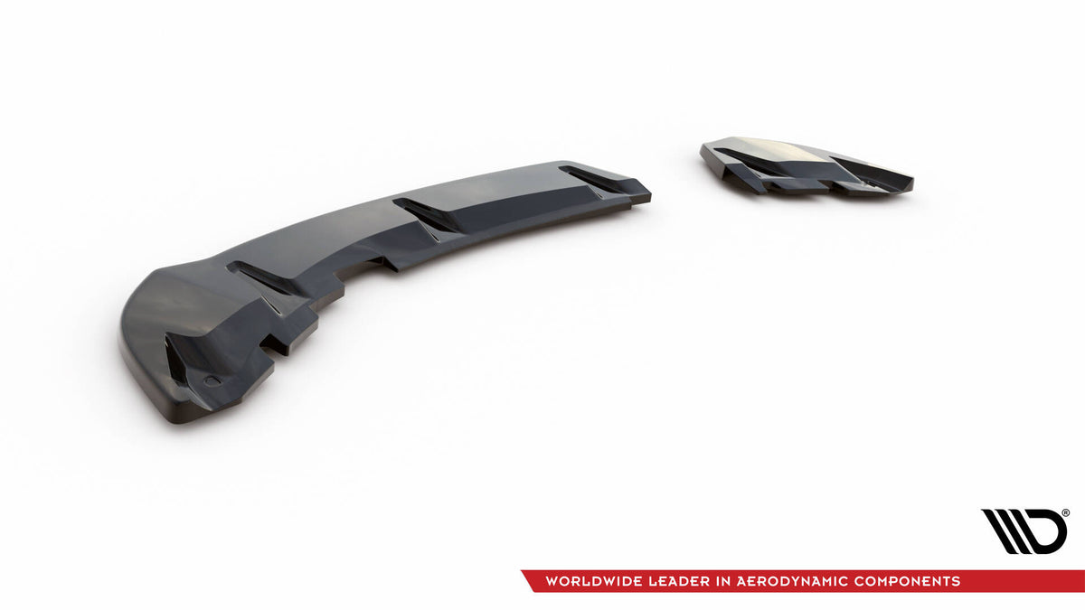 Heck Ansatz Flaps Diffusor passend für Seat Ibiza FR SC Mk4 Facelift schwarz Hochglanz – Ansicht 6