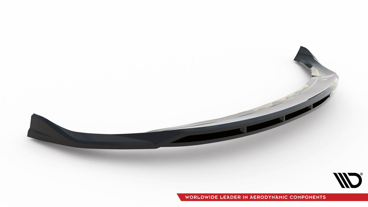 Street+ Spoilerlippe Front Ansatz V.1 passend für Tesla Model 3 Project HighlandFacelift schwarz Hochglanz – Ansicht 5