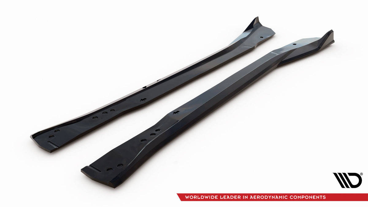 Street+ Seitenschweller Leisten passend für Chevrolet Corvette Z06 C7 schwarz Hochglanz – Ansicht 6