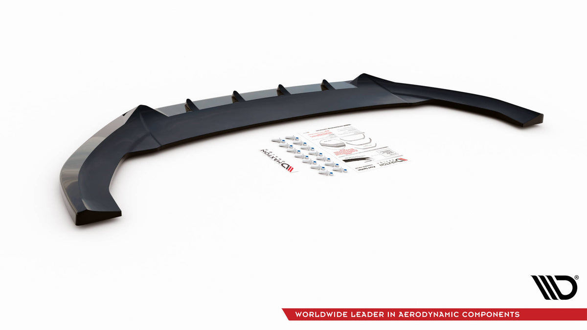 Street+ Spoilerlippe Front Ansatz V.1 passend für Cupra Leon Mk1 schwarz Hochglanz – Ansicht 5