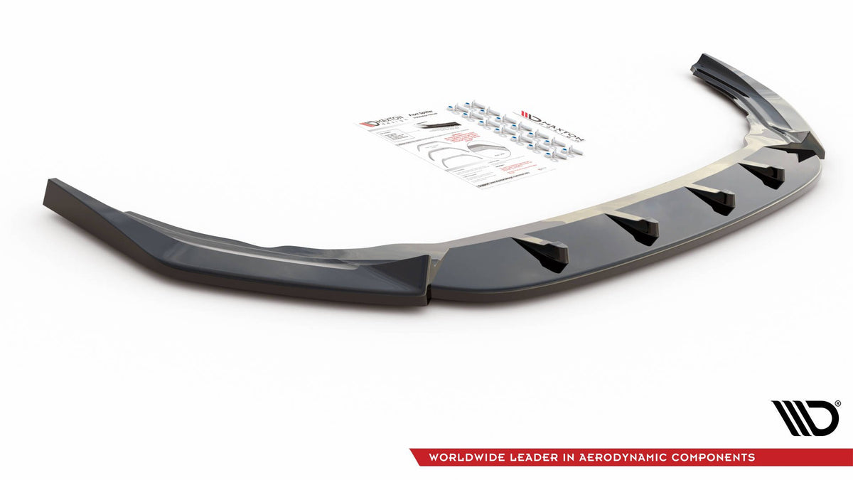 Street+ Spoilerlippe Front Ansatz V.2 passend für VW Golf R Hatchback / Variant  Mk8 schwarz Hochglanz – Ansicht 5