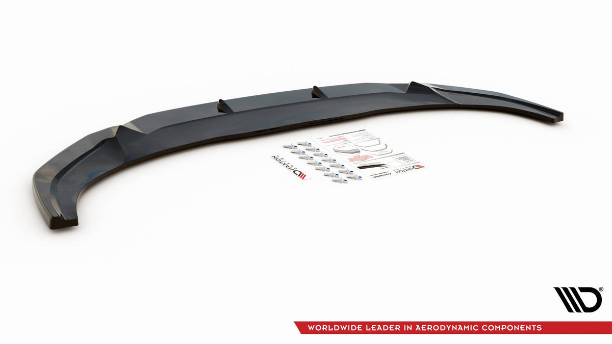 Street+ Spoilerlippe Front Ansatz V.1 passend für Audi Q3 Sportback / SUV S-Line F3 schwarz Hochglanz – Ansicht 4