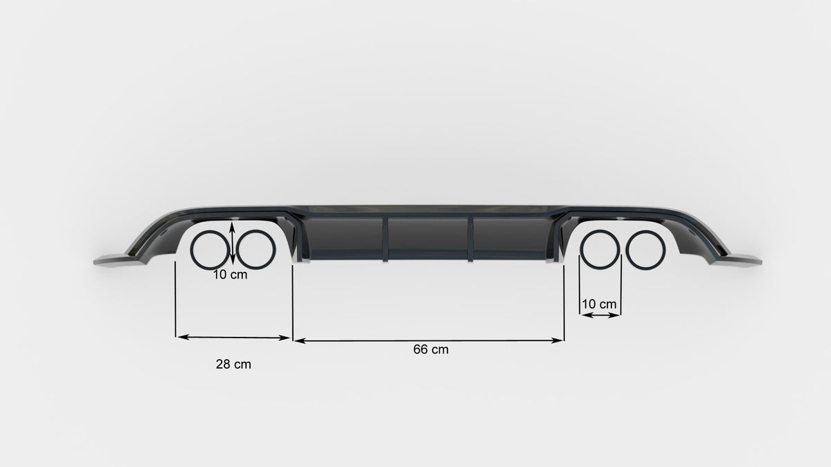 Diffusor Heck Ansatz V.3 passend für VW Golf R Mk7 Facelift schwarz Hochglanz – Ansicht 6
