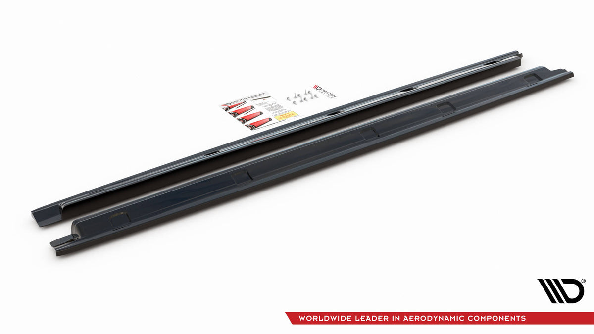 Street+ Seitenschweller Leisten passend für VW Caddy Mk5 / Ford Transit Connect Mk3 schwarz Hochglanz – Ansicht 5