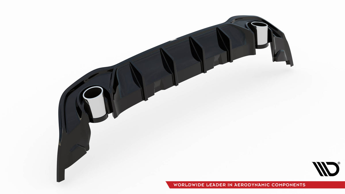 Diffusor Heck Ansatz + Endrohre passend für VW Golf GTE / R-Line Mk8 / Mk8 Facelift – Ansicht 7