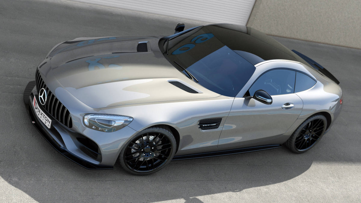 Street+ Spoilerlippe Front Ansatz passend für Mercedes-AMG GT S C190 Facelift schwarz Hochglanz – Ansicht 3