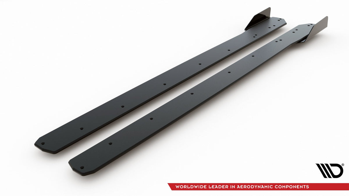 Street Pro Street+ Seitenschweller Leisten + Flaps passend für Ford Focus ST / ST-Line Mk4 schwarz Hochglanz – Ansicht 8