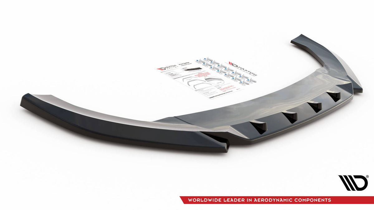 Street+ Spoilerlippe Front Ansatz V.3 passend für Cupra Leon Mk1 schwarz Hochglanz – Ansicht 4