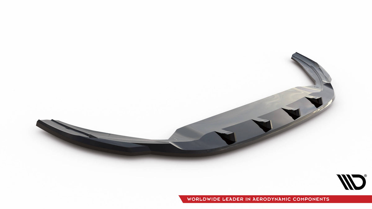 Street+ Spoilerlippe Front Ansatz V.1 passend für VW Polo GTI Mk6 Facelift schwarz Hochglanz – Ansicht 5