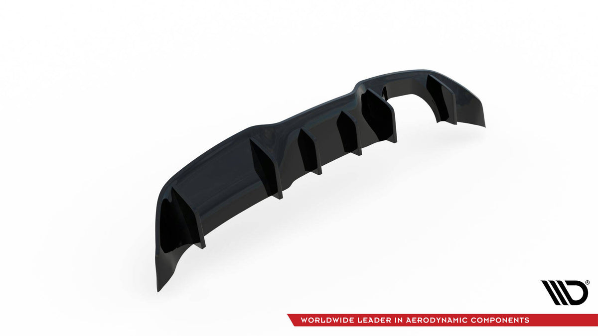 Diffusor Heck Ansatz passend für Ford Fiesta ST (5-Türige version) Mk7 Facelift schwarz Hochglanz – Ansicht 7