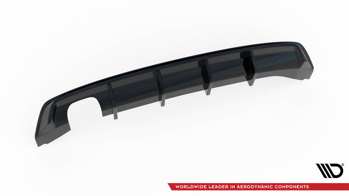 Diffusor Heck Ansatz passend für Seat Leon Mk3 Facelift schwarz Hochglanz – Ansicht 6