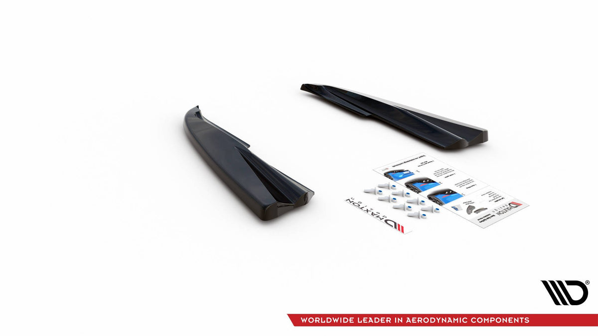 Heck Ansatz Flaps Diffusor passend für Volvo S60 R-Design Mk2 Facelift schwarz Hochglanz – Ansicht 5
