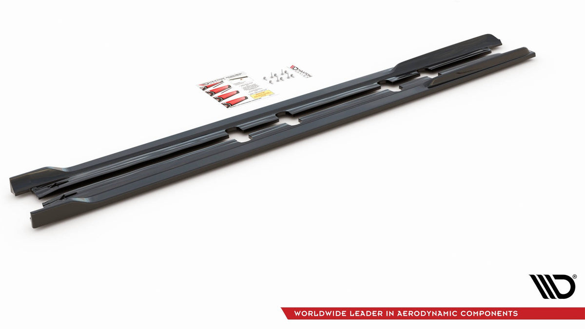 Street+ Seitenschweller Leisten V.2 passend für Seat Leon FR ST / Hatchback Mk4 / Cupra Leon ST / Hatchback Mk1 / Mk1 Facelift schwarz Hochglanz – Ansicht 4