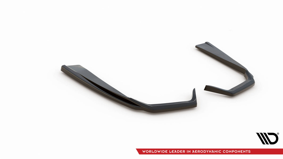 Heck Ansatz Flaps Diffusor passend für Mercedes-AMG C 43 Limousine  W205 Facelift schwarz Hochglanz – Ansicht 4